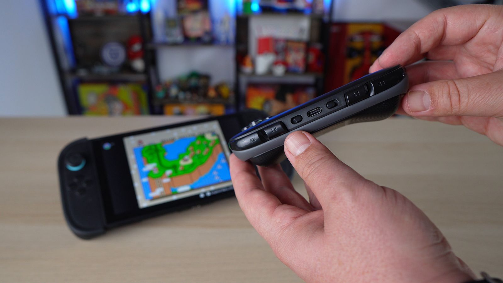 The LB and LT shoulder buttons on the top edge of the Voidjoy SkyLark S1 Pro